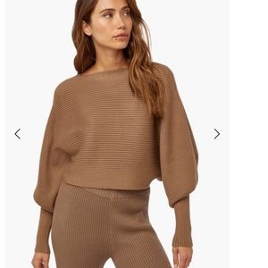 NWT JustFab Blouson Sleeve knit Sweater dolman size XXL in taupe beige